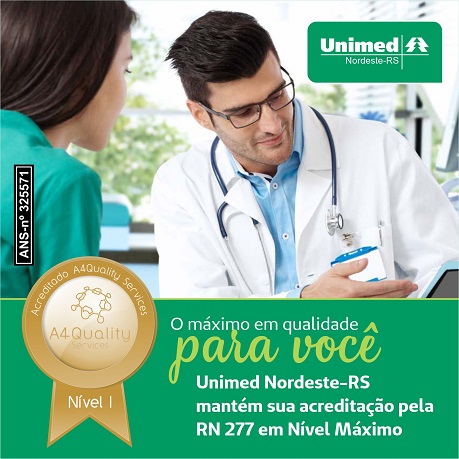 Unimed Nordeste-RS mantém-se acreditada pela RN 277 em Nível Máximo