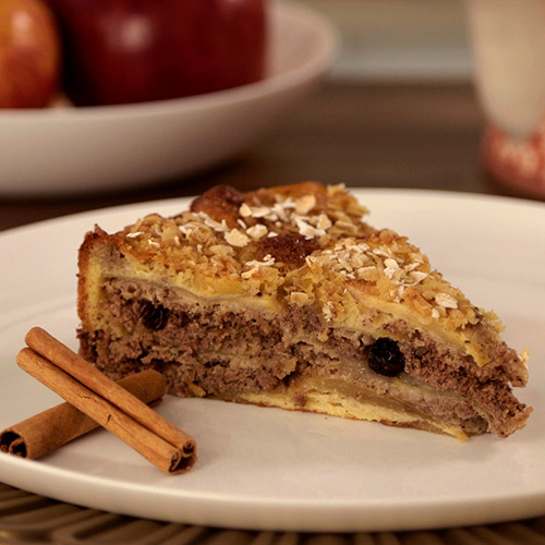 Torta de maçã com farinha de aveia